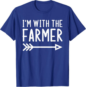 I'm With The Farmer Funny Matching Halloween Couple Costume T-Shirt - T-Shirt | Royal