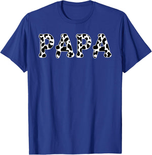 Cow Papa Birthday Family Matching Girl Boy Farm Birthday T-Shirt - T-Shirt | Royal