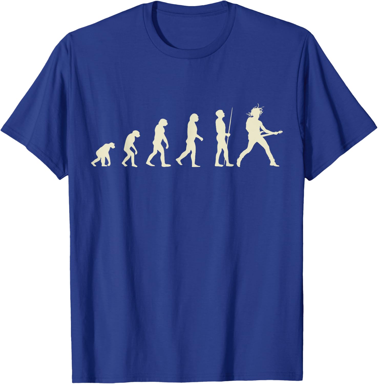 Guitar Player Evolution Funny Guitarist T-Shirt - T-Shirt | Royal