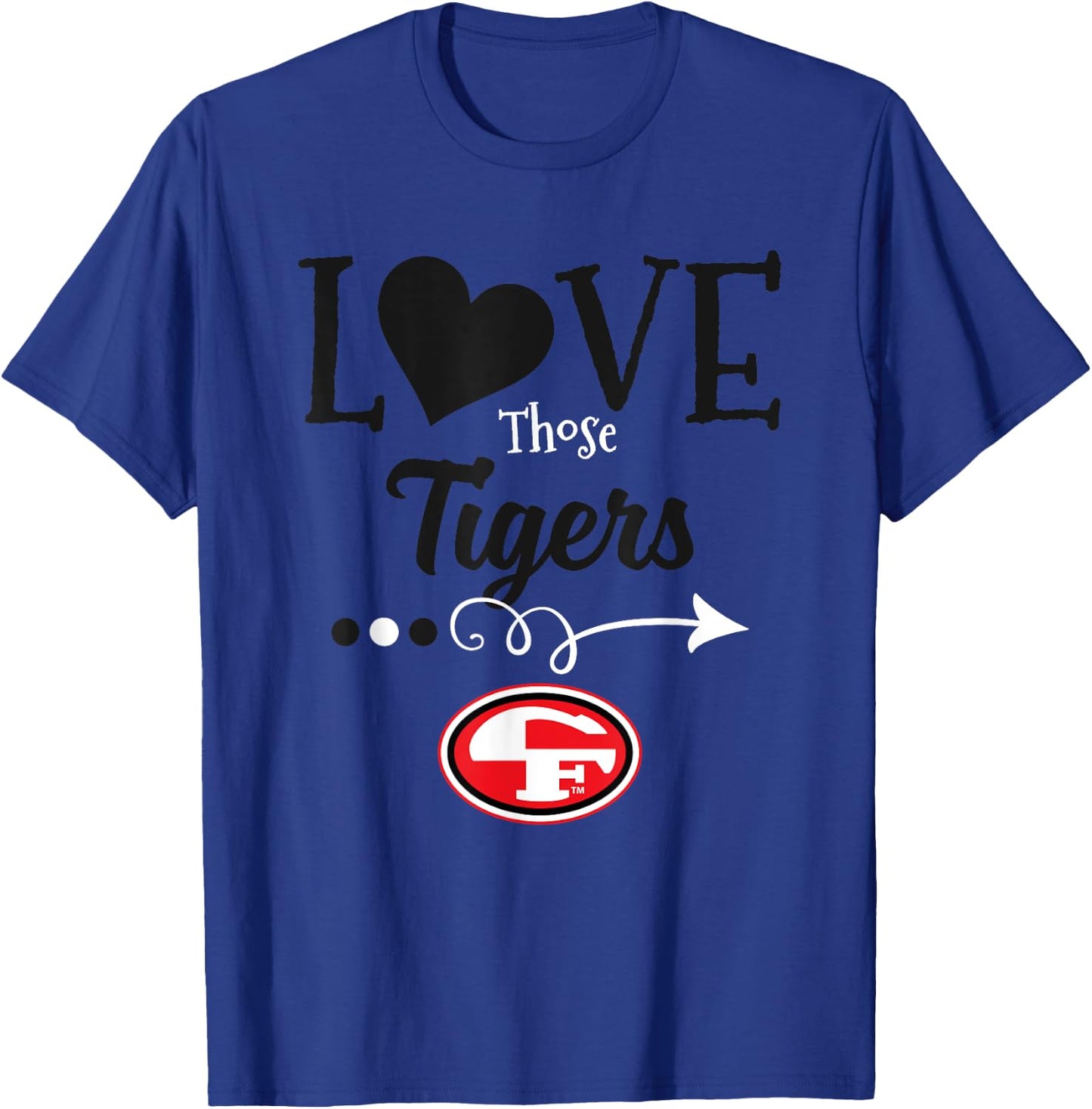 Cedar Falls Tigers Logo Love Those HS T-Shirt - T-Shirt | Royal