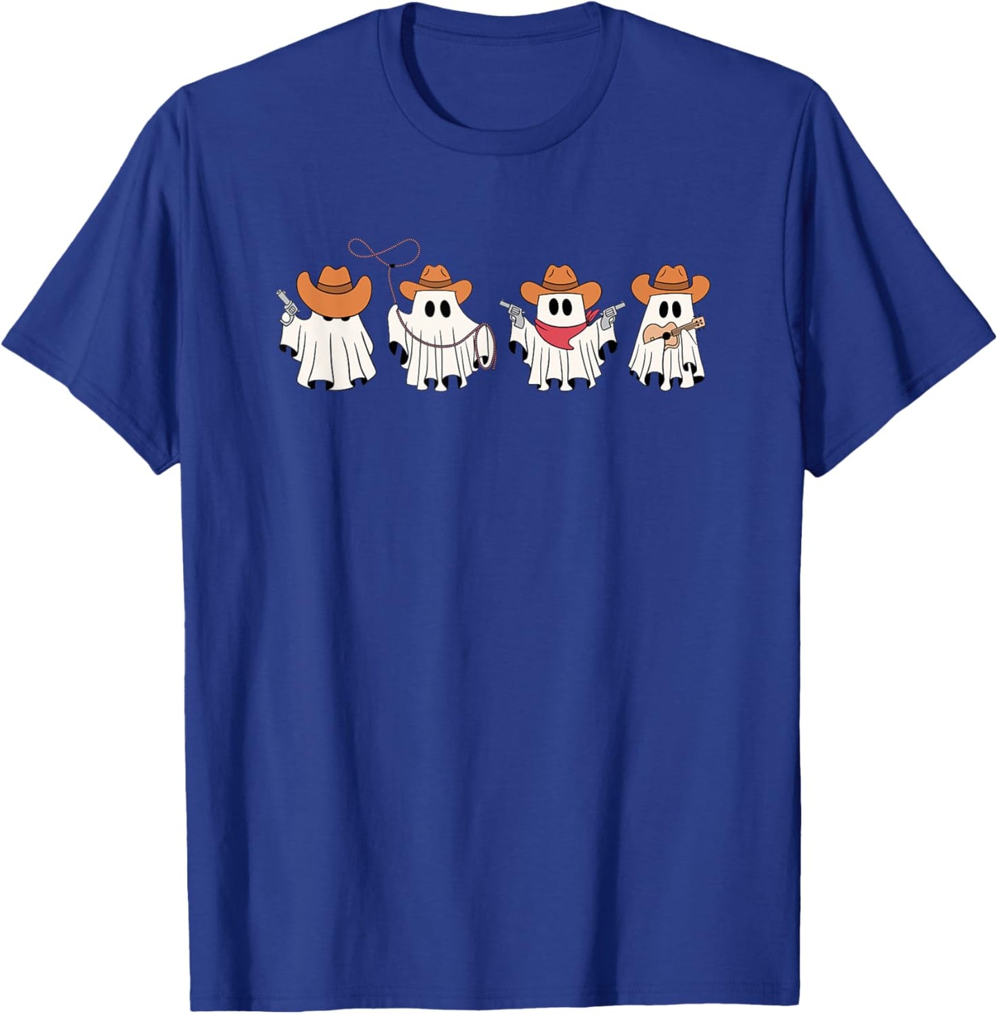 Cowboy Ghost Halloween Ghoul Design Funny Cowgirl Cowboy T-Shirt - T-Shirt | Royal