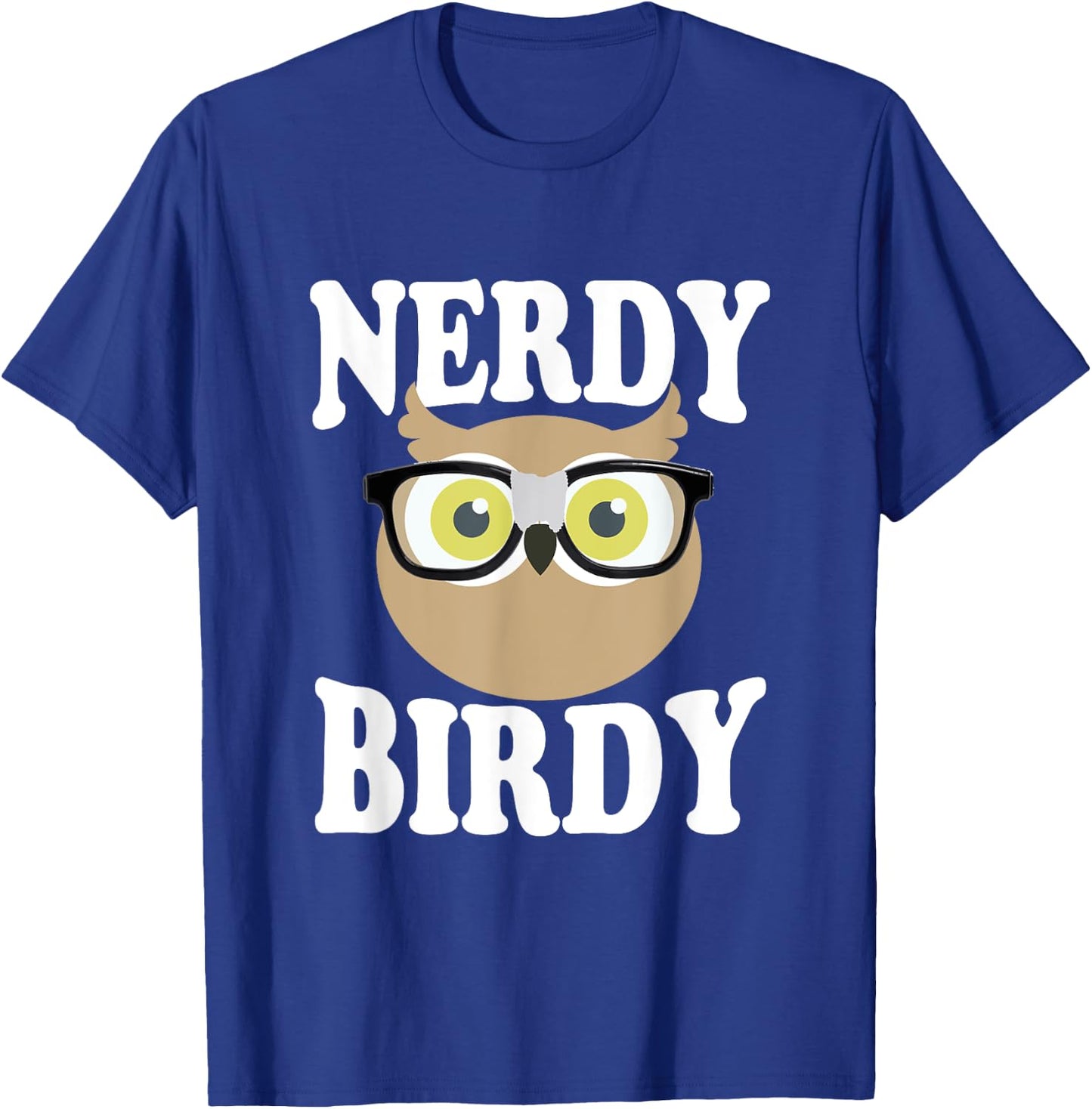 Nerdy Birdy Funny Owl T-Shirt - T-Shirt | Royal