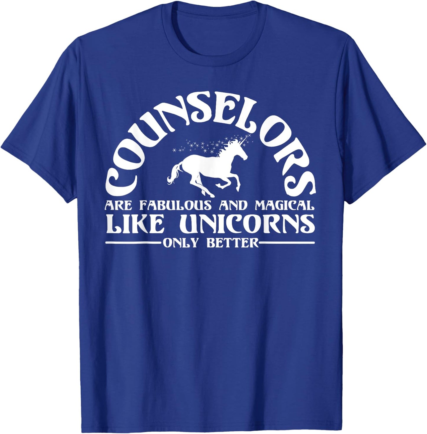 Funny Licensed Counselor Appreciation Unicorn Lover Humor T-Shirt - T-Shirt | Royal