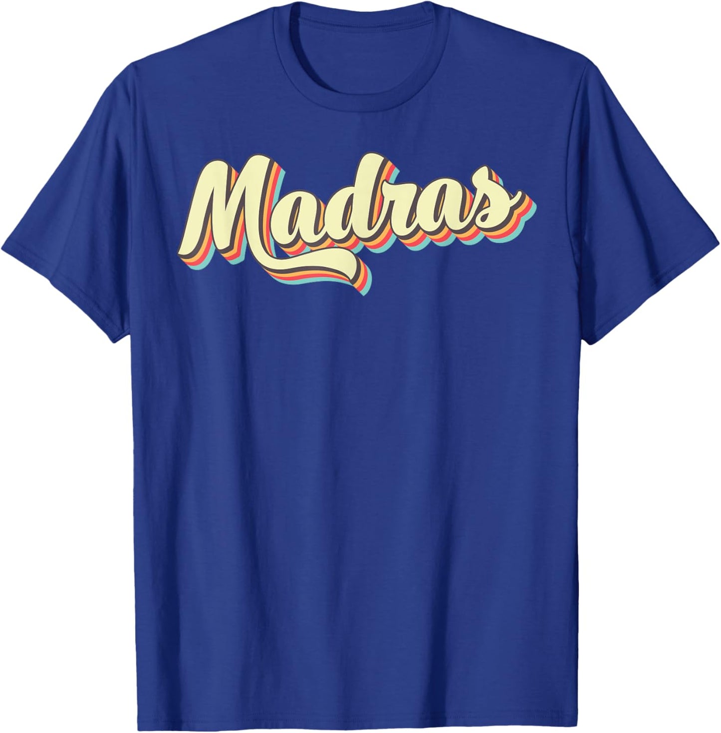 Madras Retro Art Baseball Font Vintage T-Shirt - T-Shirt | Royal