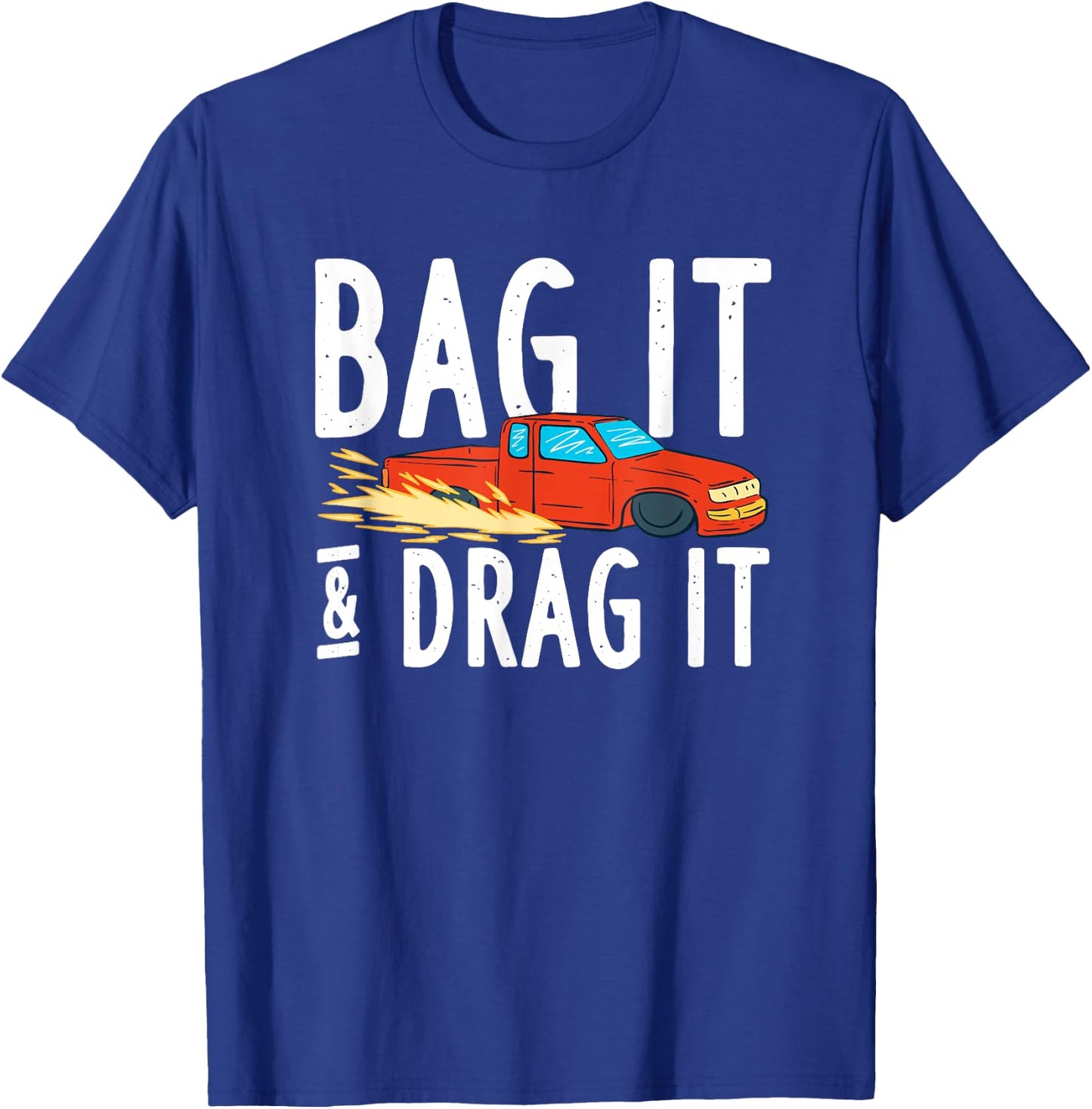 Bag it and Dragit Bagged Mini Truck Lowrider Diesel Engine T-Shirt - T-Shirt | Royal
