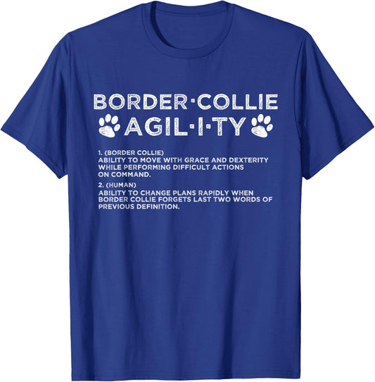 Funny Border Collie Dog Agility Training Men Women Kids T-Shirt - T-Shirt | Royal