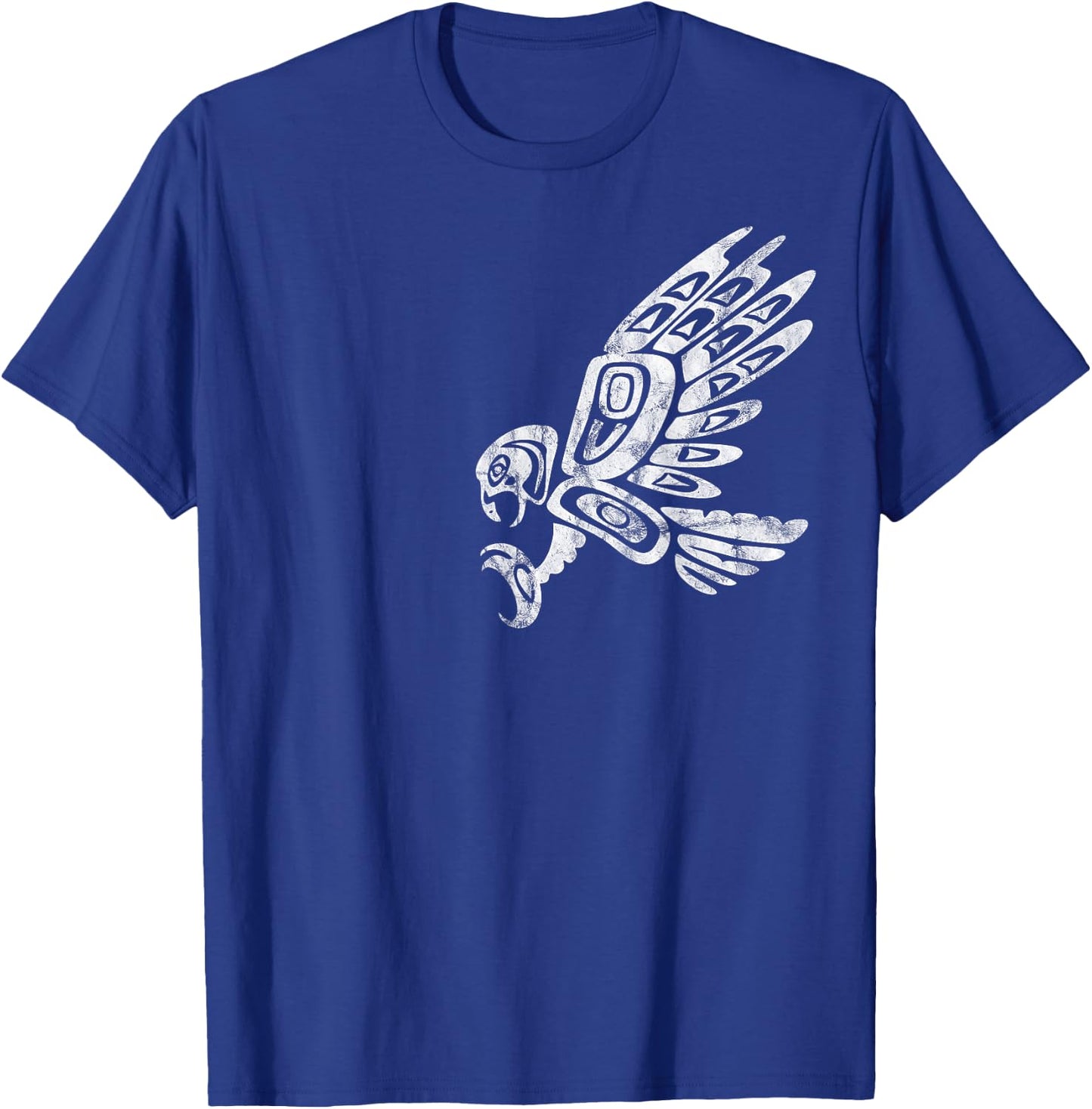 Falcon Abstract Haida Art Pacific Northwest Coast Bird T-Shirt - T-Shirt | Royal