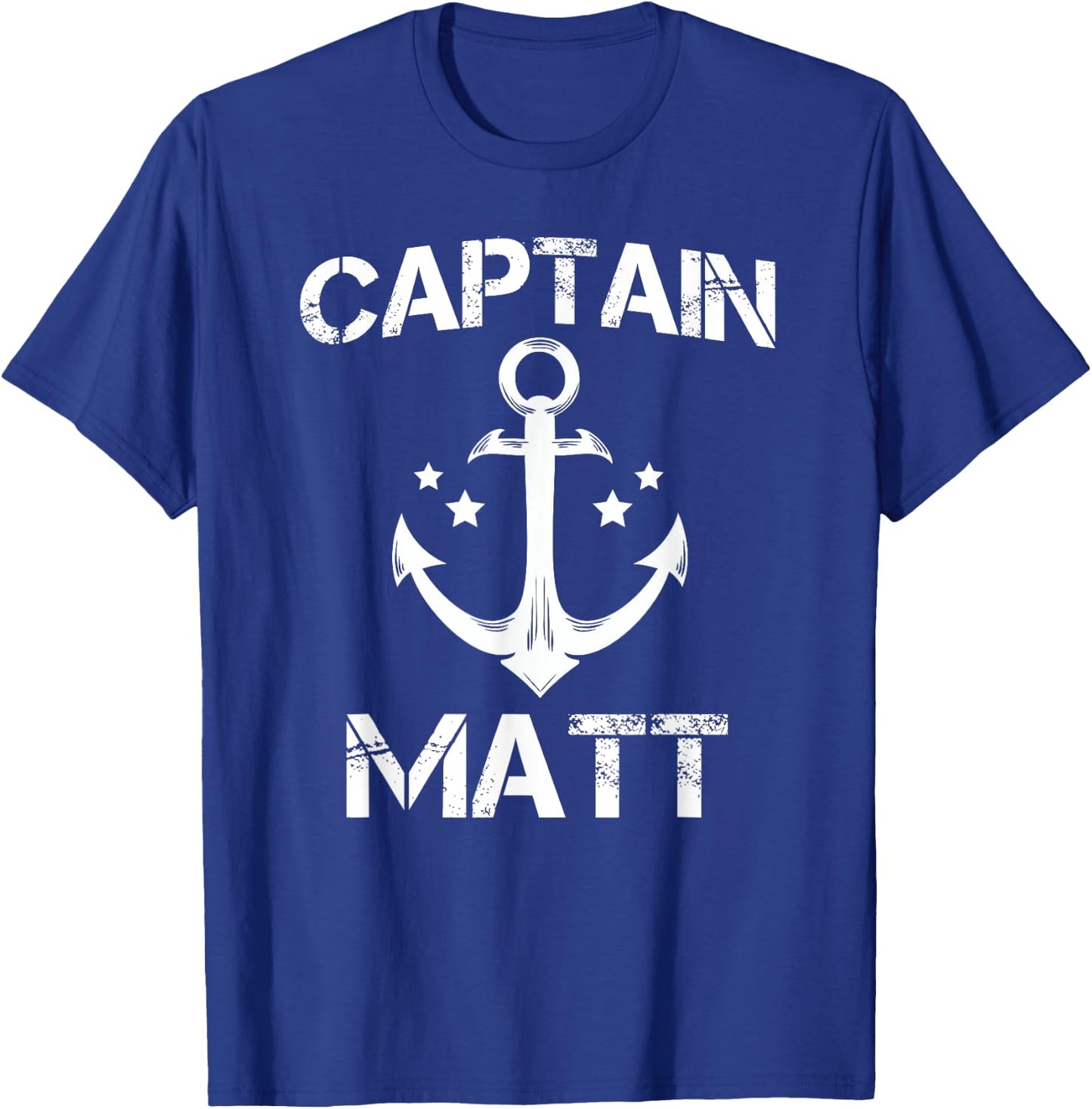CAPTAIN MATT Funny Birthday Personalized Name Boat Gift T-Shirt - T-Shirt | Royal