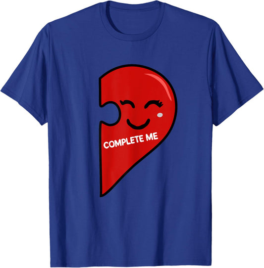 You Complete Me Female Matching Couple Puzzle Pieces T-Shirt - T-Shirt | Royal