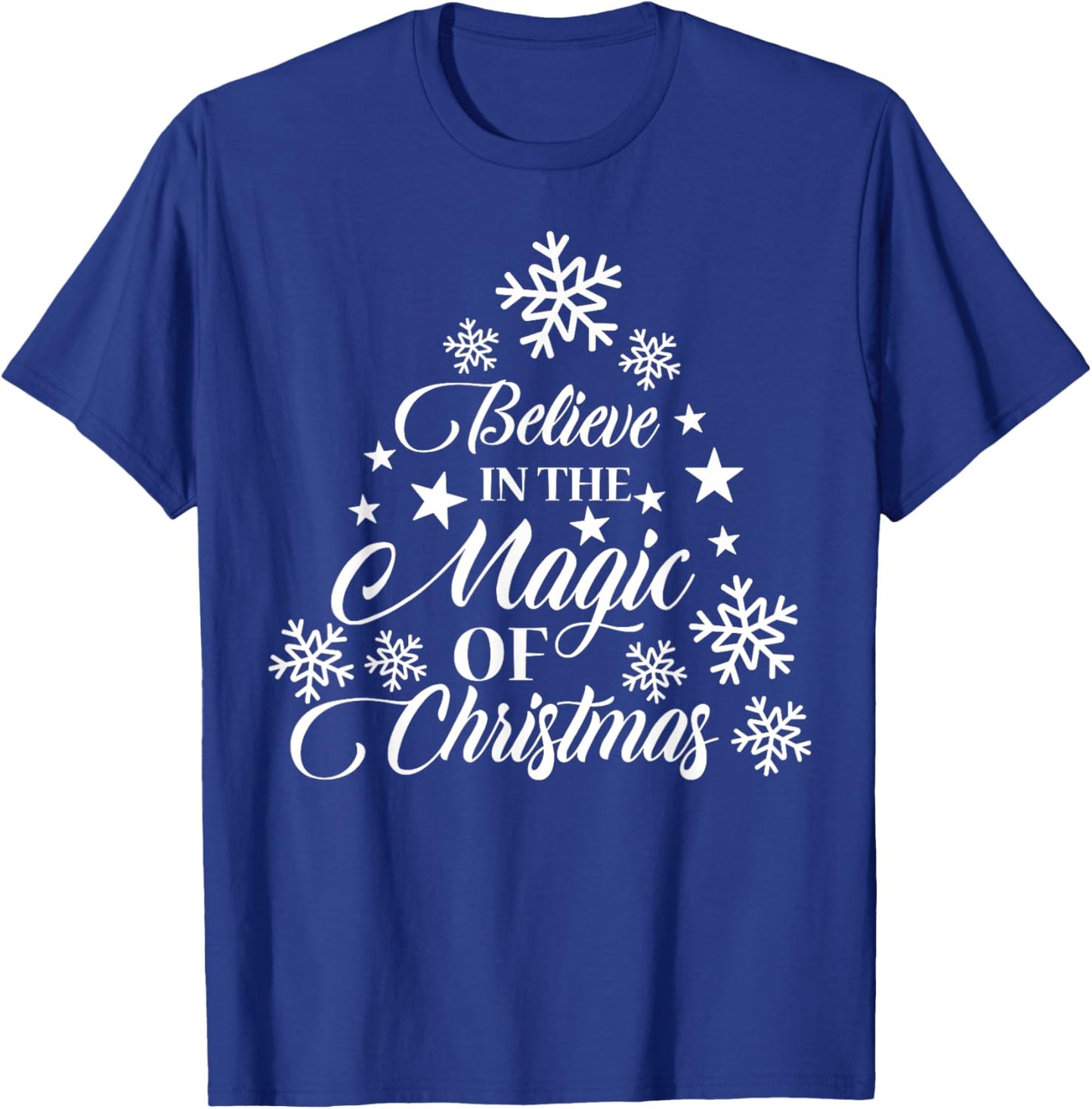 Vintage Christmas Tree Believe in the Magic of Christmas T-Shirt - T-Shirt | Royal