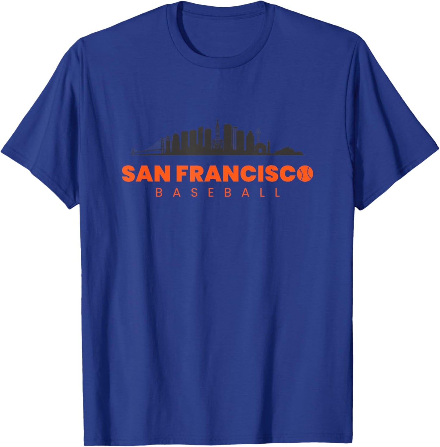 San Francisco Baseball Vintage City Skyline Baseball Lover T-Shirt - T-Shirt | Royal