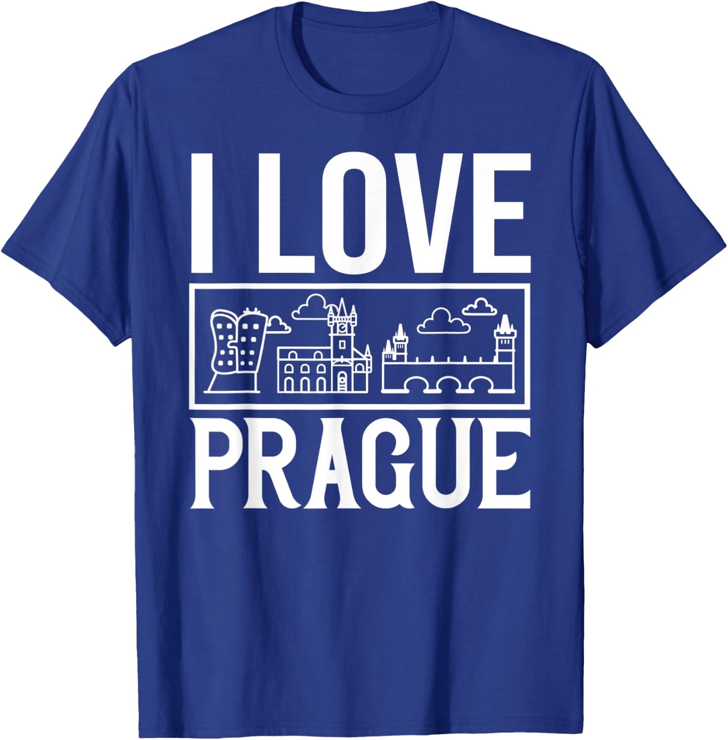 Prague Czech Republic City Skyline Map Travel T-Shirt - T-Shirt | Royal