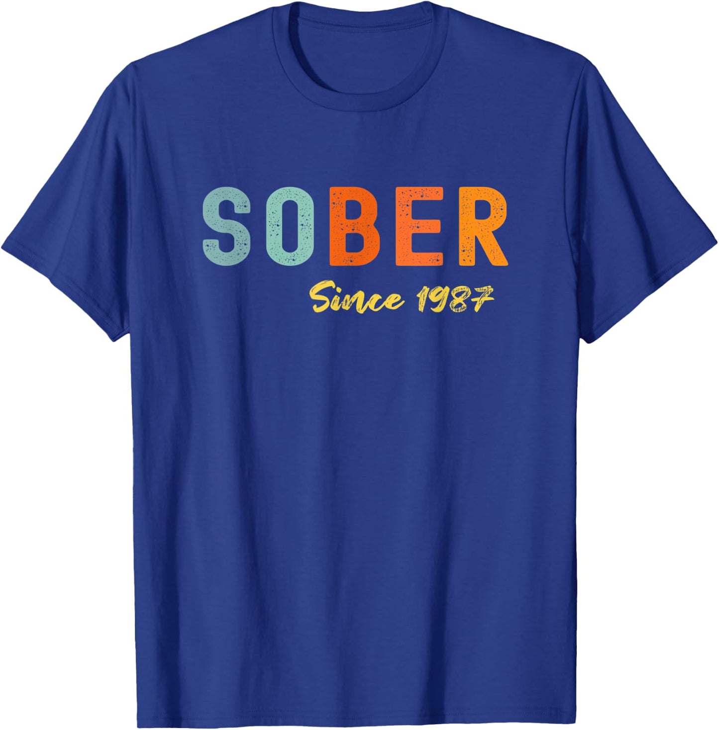 Sober Since 1987 Trendy Retro Sobriety AA NA Anonymous T-Shirt - T-Shirt | Royal
