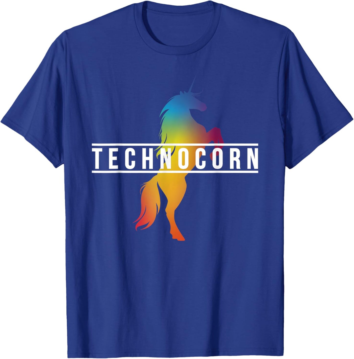 Dj I Technocorn I Techno Raver Music Festival Unicorn T-Shirt - T-Shirt | Royal