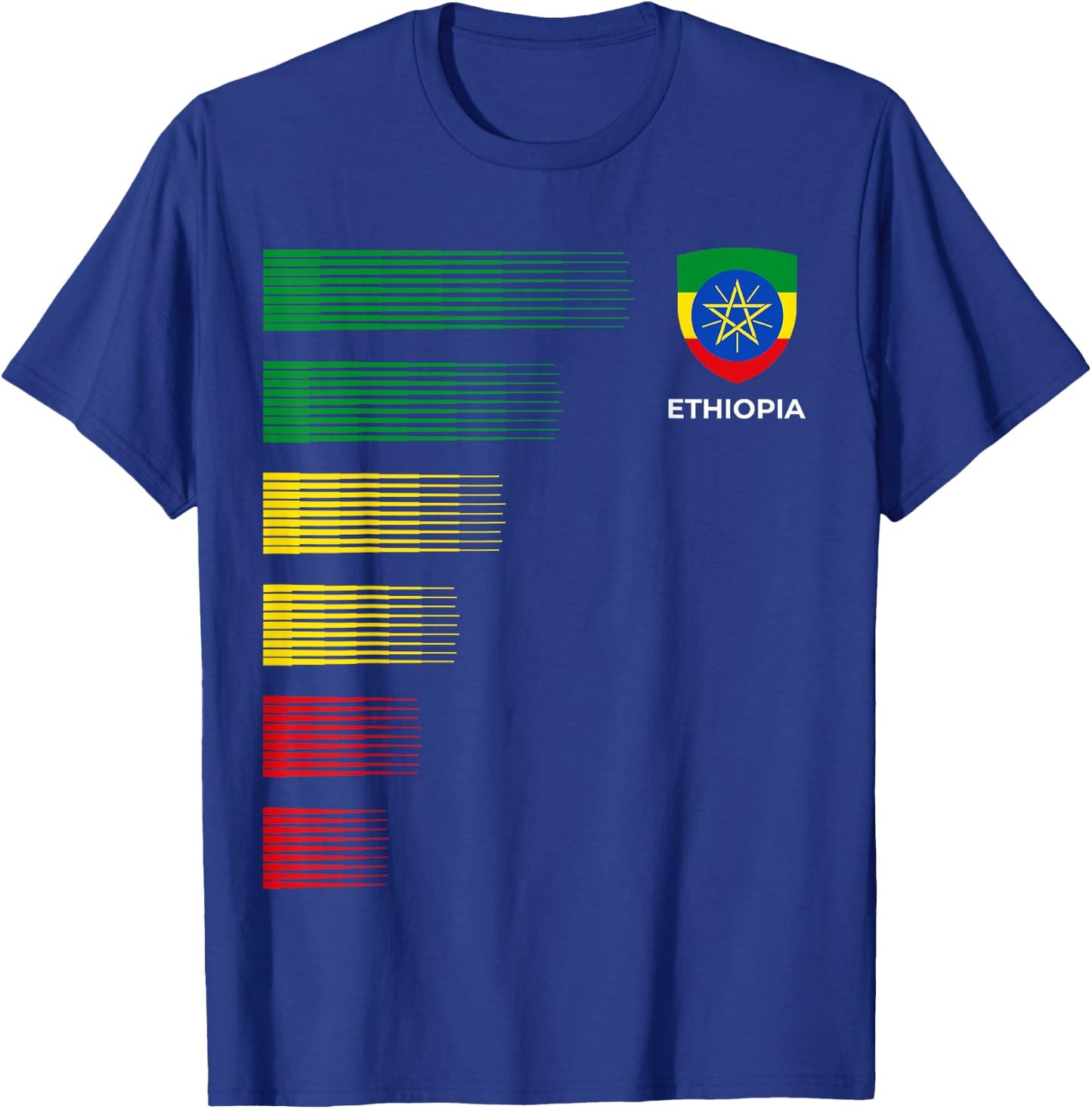 Ethiopia Flag Emblem Patriotic Ethiopian National Pride T-Shirt - T-Shirt | Royal