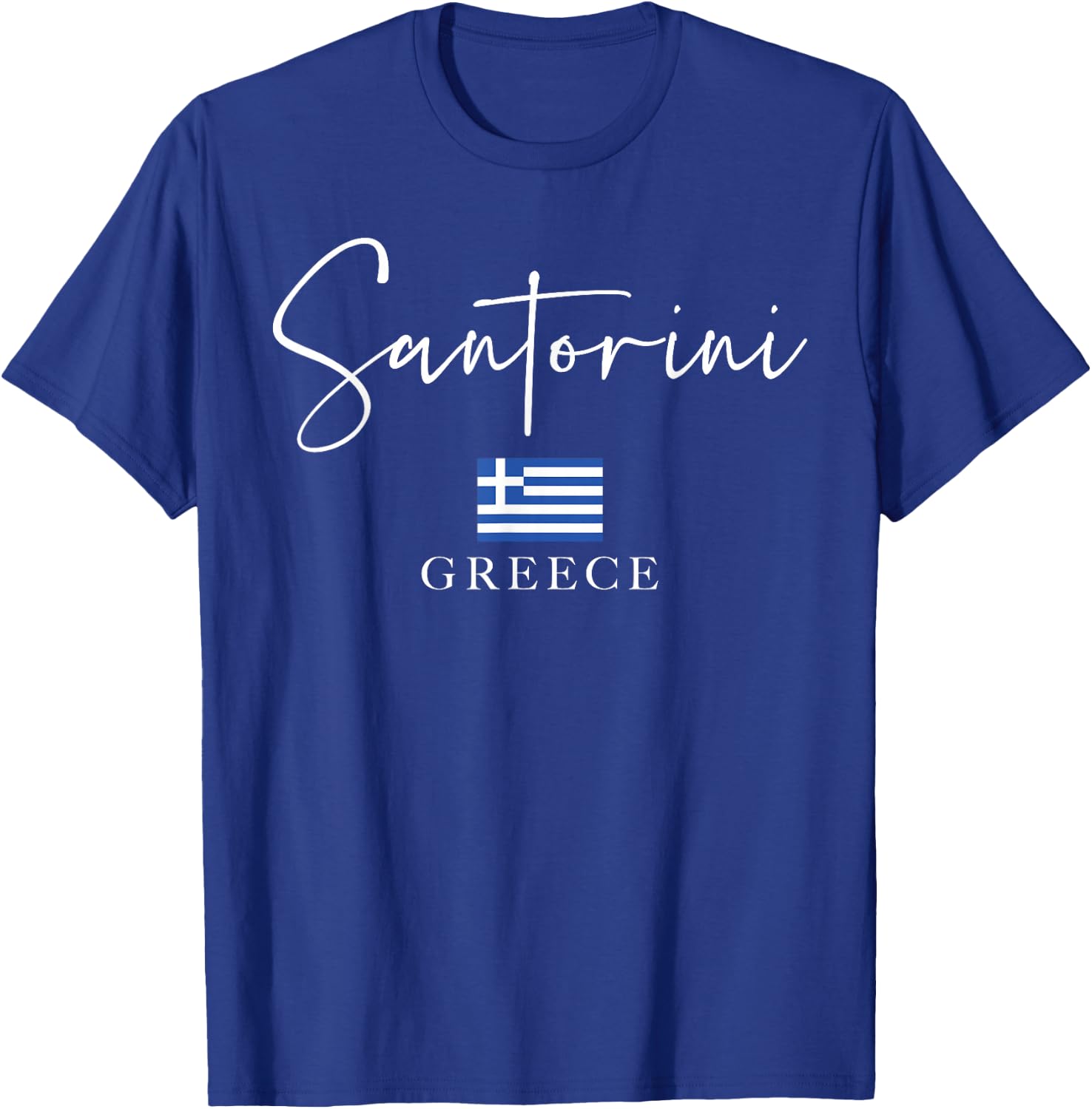 Greece Flag Vacation - Island Santorini T-Shirt - T-Shirt | Royal