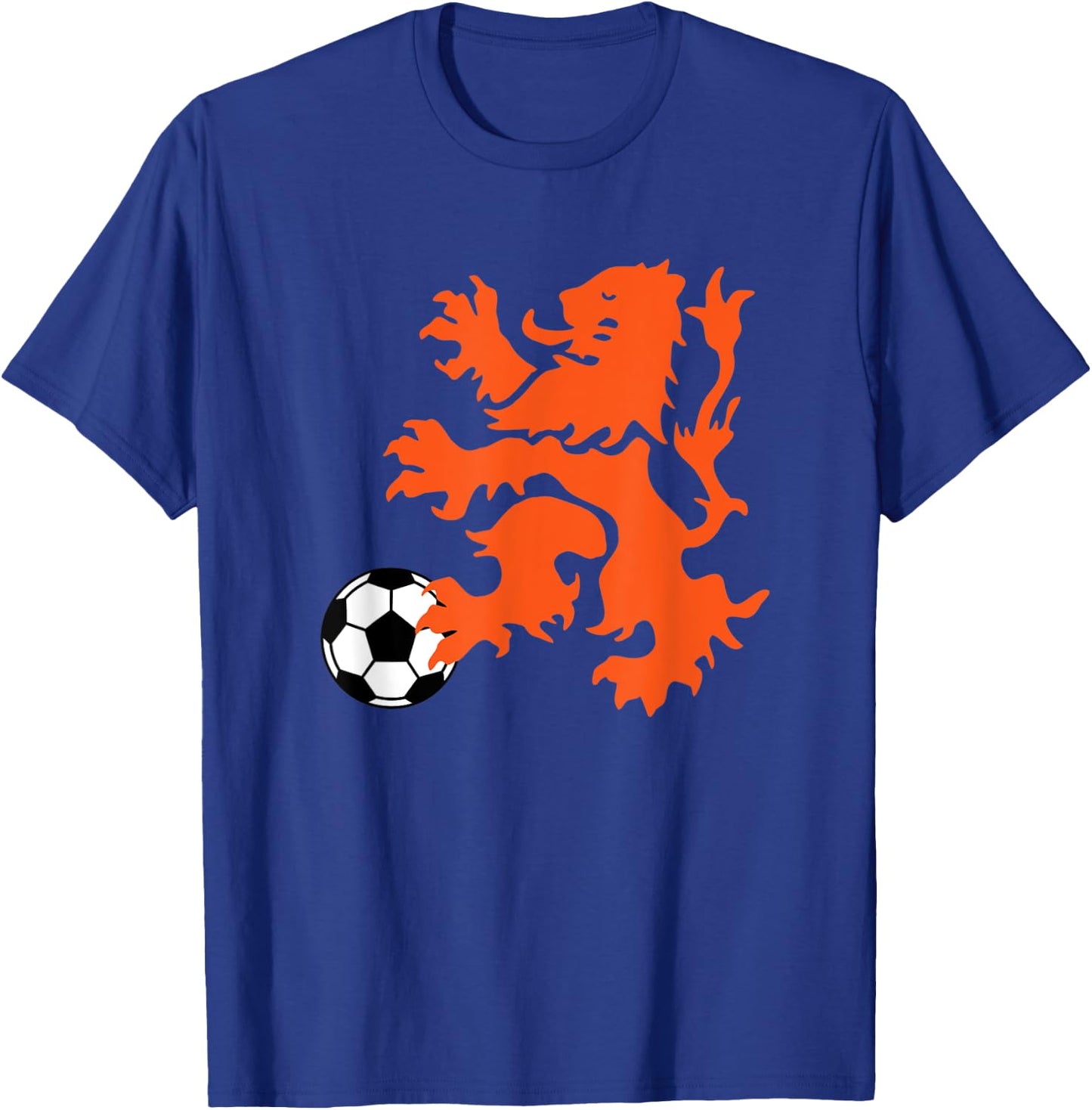 Netherlands Lion Rampant, Soccer Ball T-Shirt - T-Shirt | Royal
