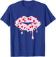 Cute Cherry Hearts Pink Dripping Lips Valentines Day T-Shirt - T-Shirt | Royal