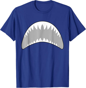 Shark Mo-uth Ja-w Costume Lazy Easy For Halloween Party T-Shirt - T-Shirt | Royal