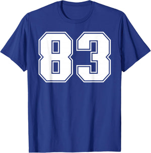 83 Number Eighty-Three Team Sports Graphic Varsity Matching T-Shirt - T-Shirt | Royal