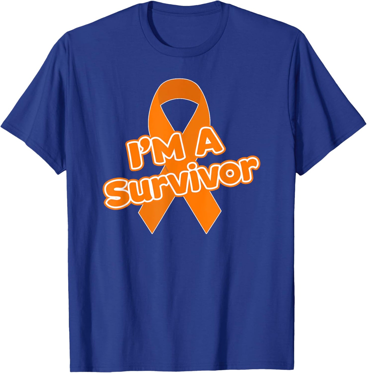 Kidney Cancer Awareness Survivor Gift Orange Ribbon T-Shirt - T-Shirt | Royal