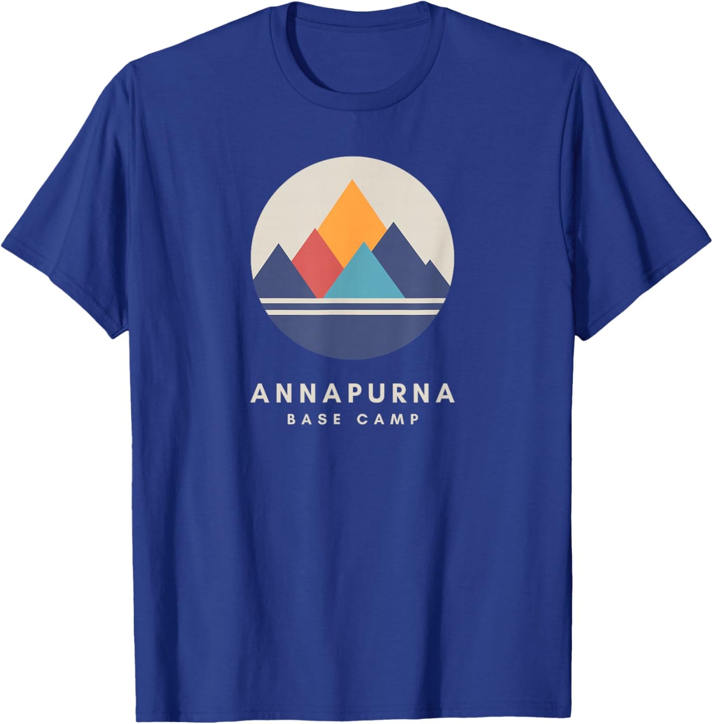 Minimalistic Annapurna Base Camp Mountain Motif Hiking T-Shirt - T-Shirt | Royal