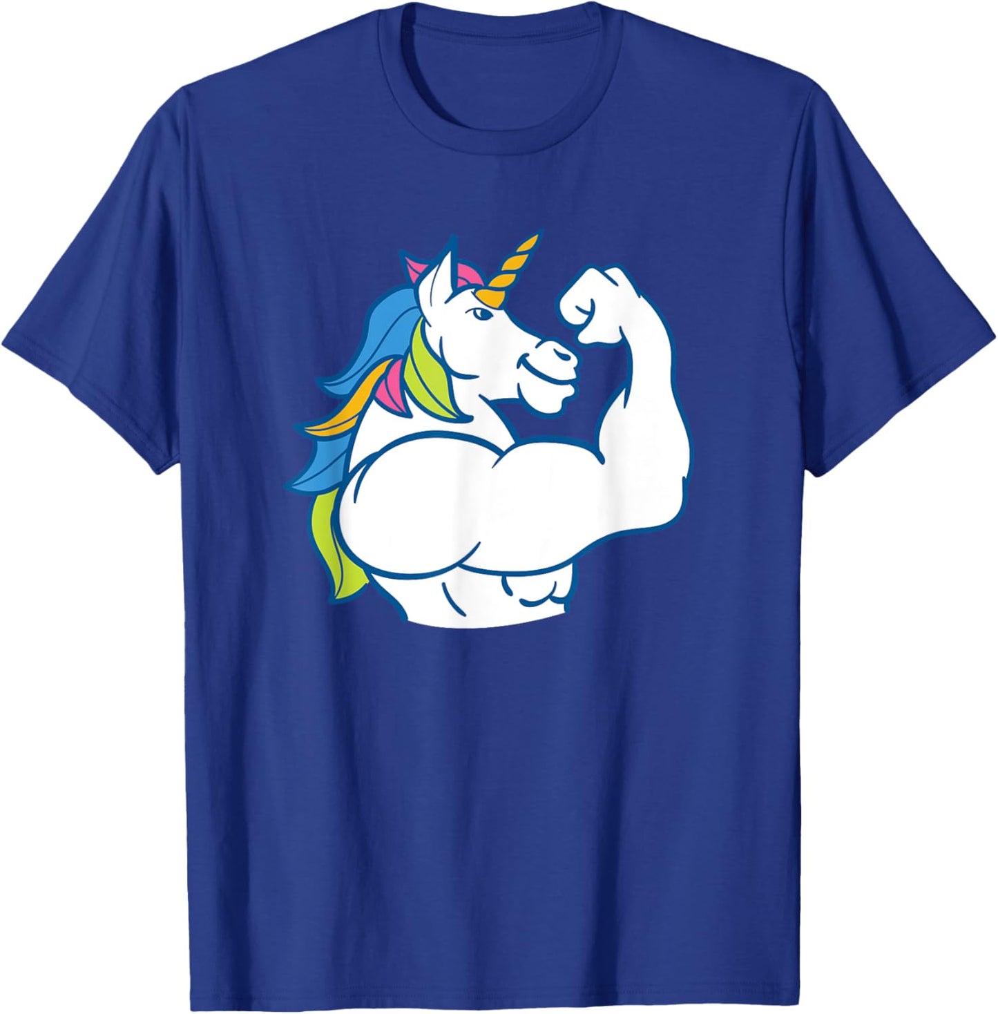 Muscular Unicorn - Funny Magical Fitness Bodybuilder Dad T-Shirt - T-Shirt | Royal