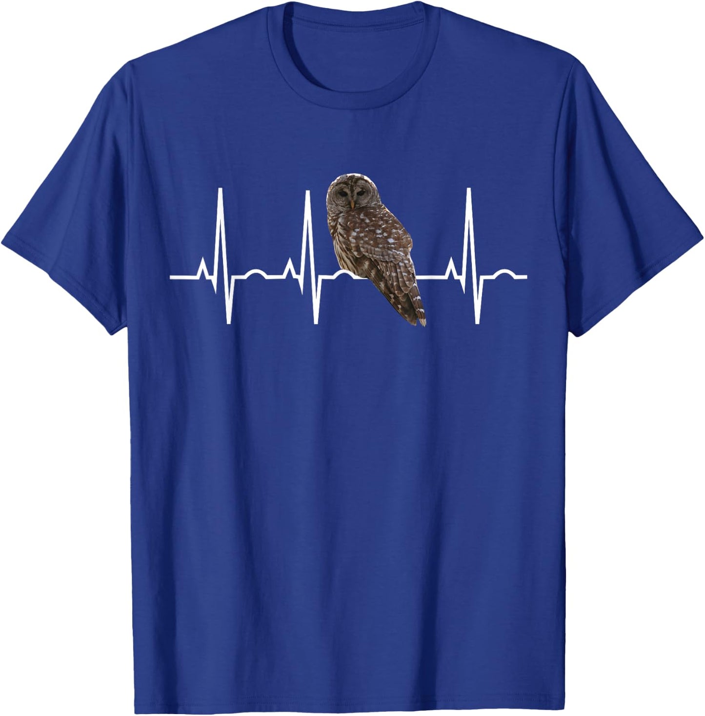 Barred Owl Shirt - Birder Heartbeat Gift Bird Lovers T-Shirt - T-Shirt | Royal