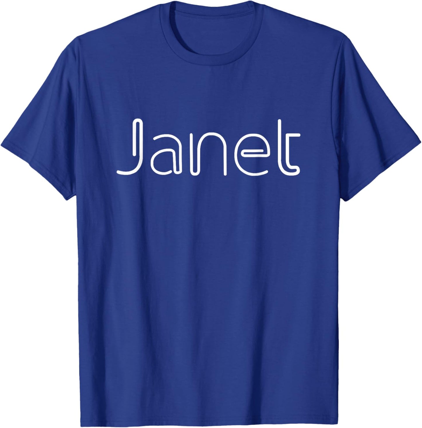 Janet Modern Futuristic Font T-Shirt - T-Shirt | Royal