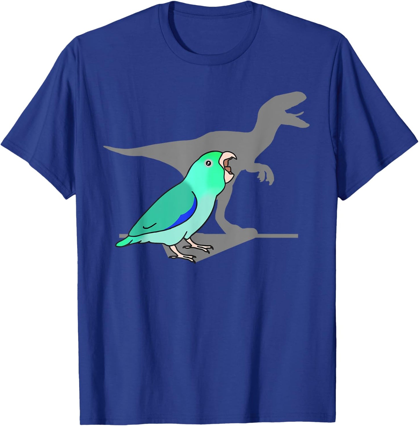Velociraptor turquoise Parrotlet, Dinosaur Parrot Birb memes T-Shirt - T-Shirt | Royal