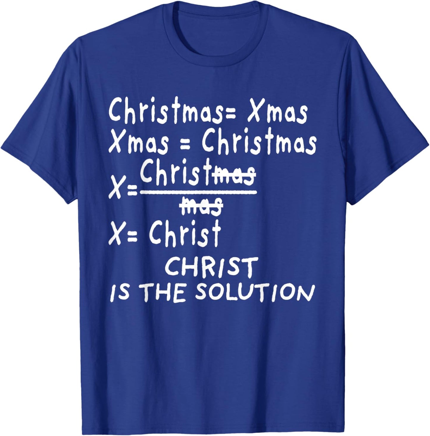 Christ Is the Solution for Catholic Christmas Math Teacher Women Kids T-Shirt - T-Shirt | Royal