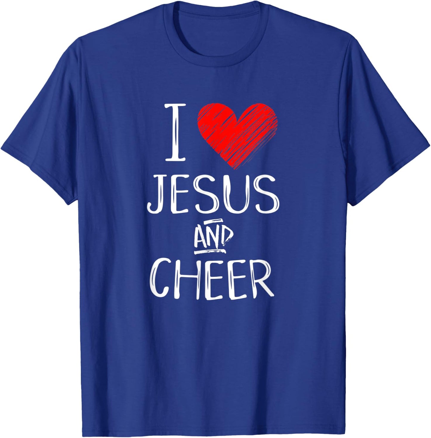 I Love Jesus And Cheer Christian Cheerleading Sport Shirt T-Shirt - T-Shirt | Royal