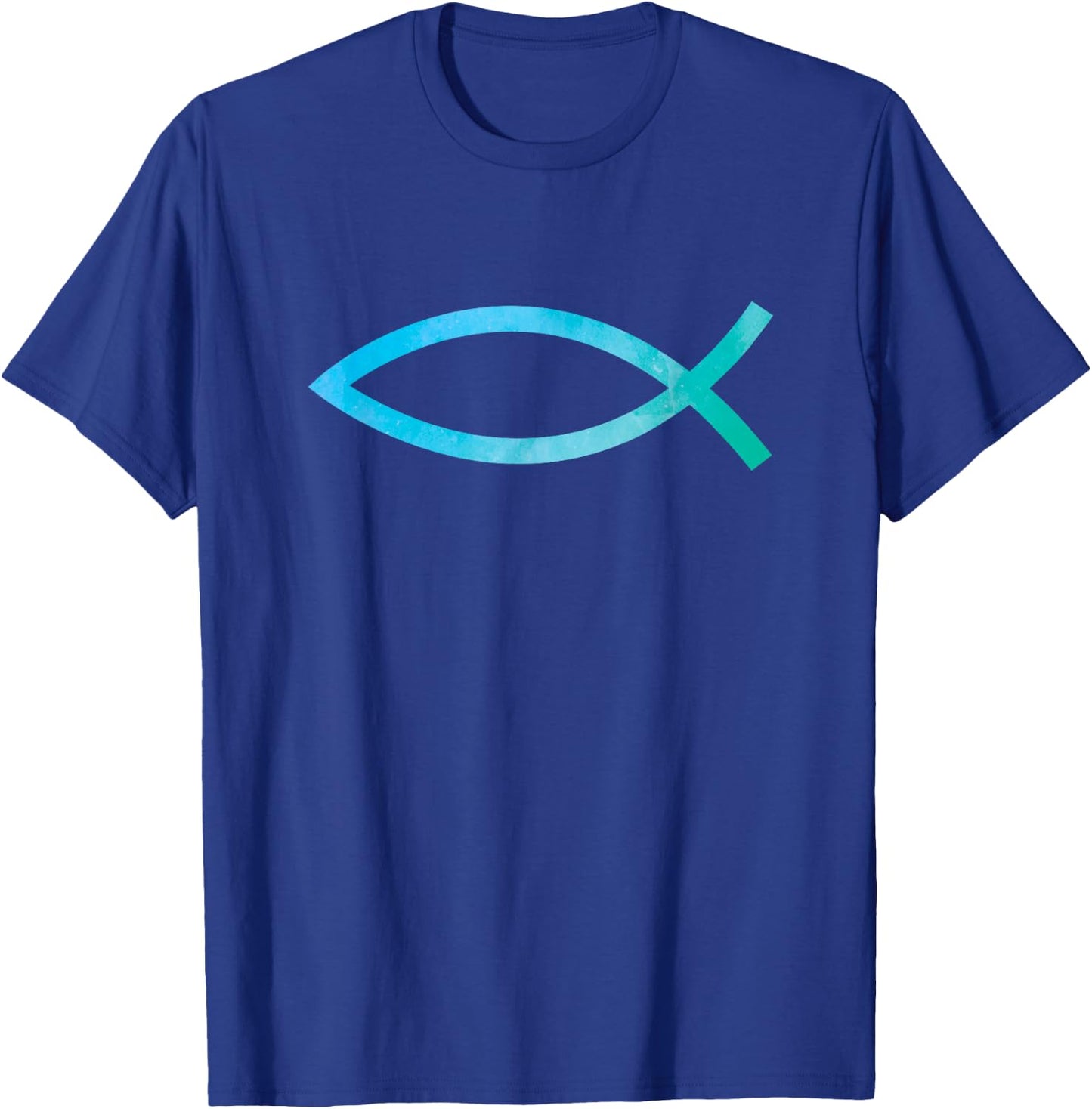 Christian Symbol Jesus Fish Ichthys Ichthus T-Shirt - T-Shirt | Royal