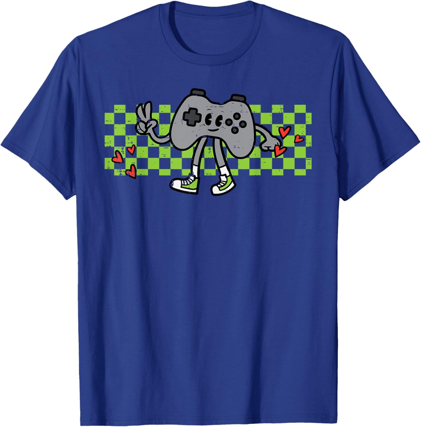 Gamer Controller Peace Retro Gaming Groovy Men Boys Kids T-Shirt - T-Shirt | Royal