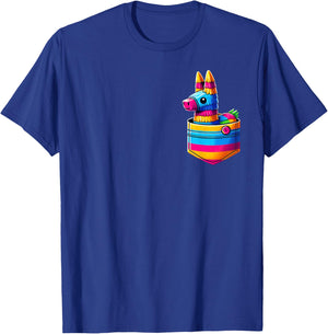 Pocket Pinata Serape Cinco De Mayo Mexican Fiesta Party Kids T-Shirt - T-Shirt | Royal