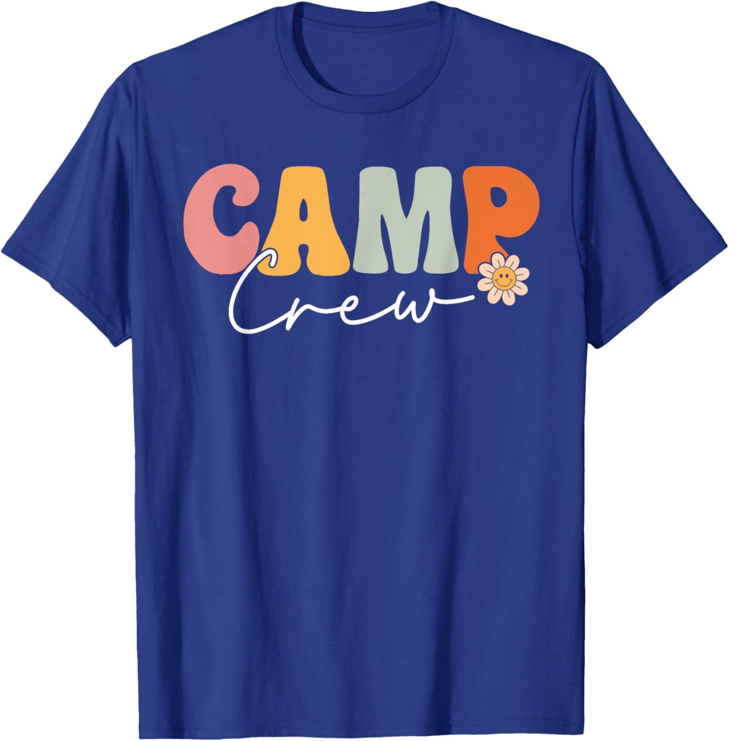 Camp Crew Team Retro Groovy Vintage First Day Of School T-Shirt - T-Shirt | Royal