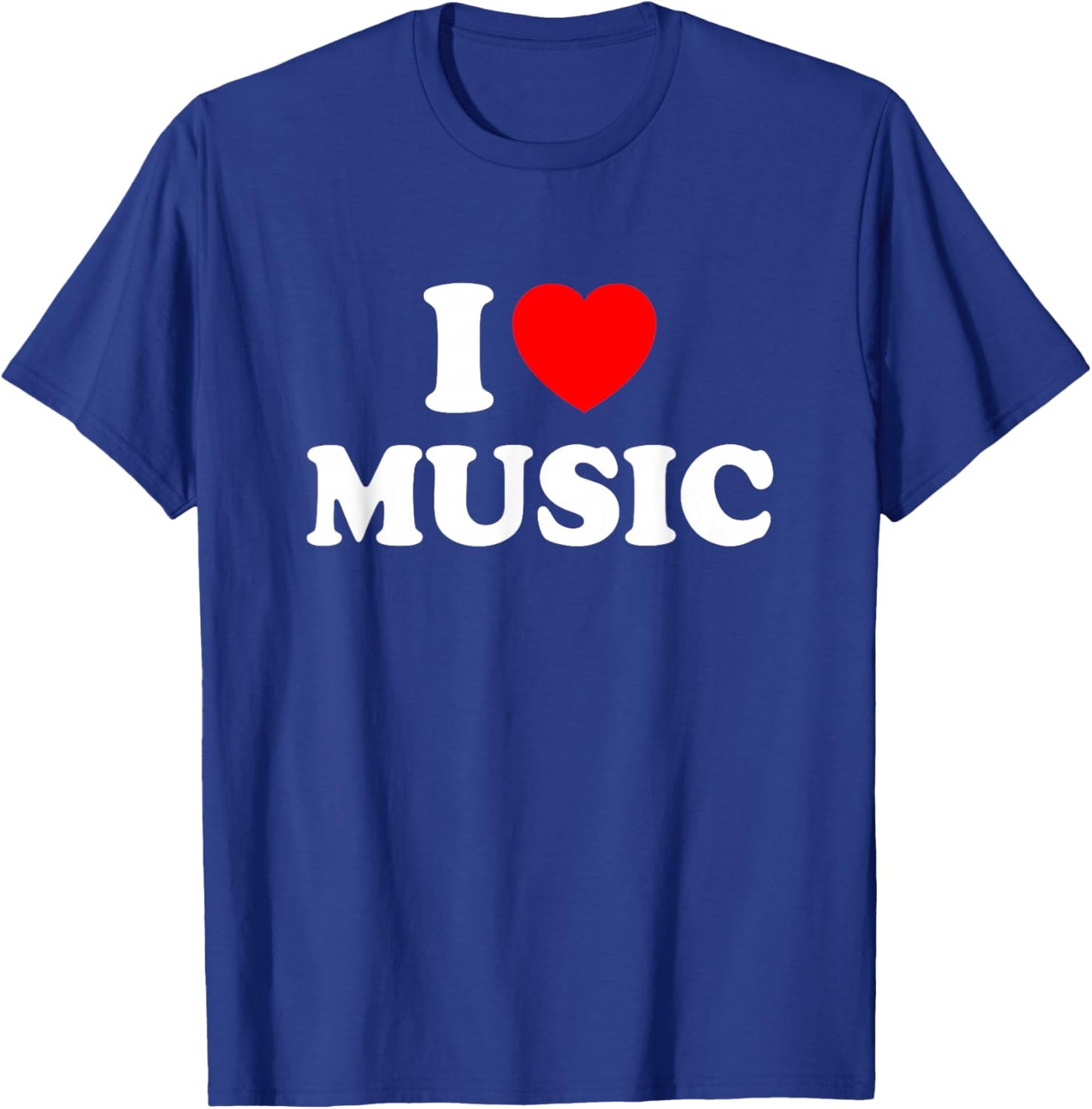Heart I Love Music T-Shirt - T-Shirt | Royal