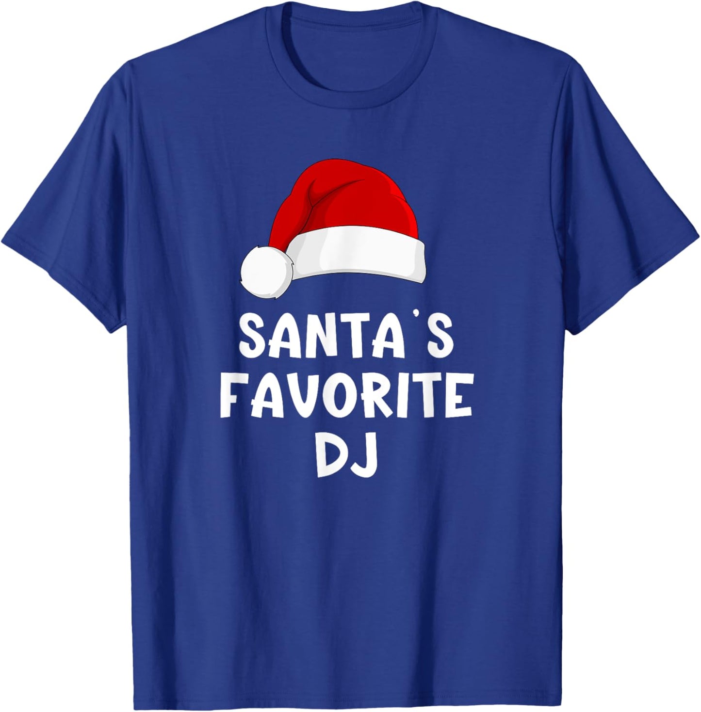 Christmas Santa's Favorite DJ Funny Xmas Deejay Disc Jockey T-Shirt - T-Shirt | Royal