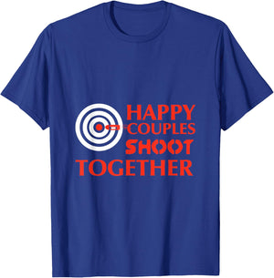 Gun Shirts Happy Couples Shoot Together Men Women Gifts T-Shirt - T-Shirt | Royal