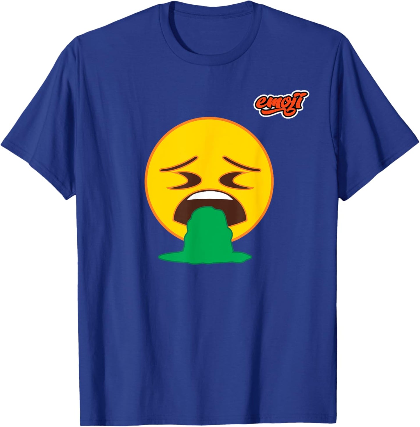 nauseous face vomiting Flat T-Shirt - T-Shirt | Royal