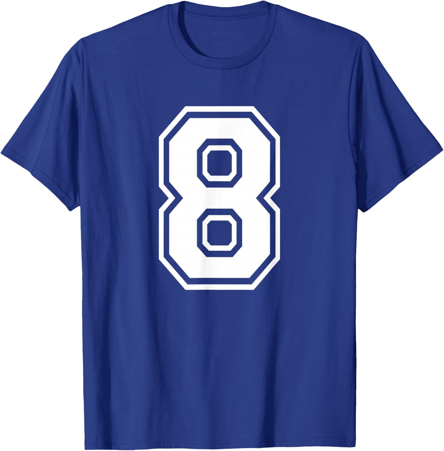 Number 8 Birthday Gift Sports Player Team Numbered Jersey T-Shirt - T-Shirt | Royal