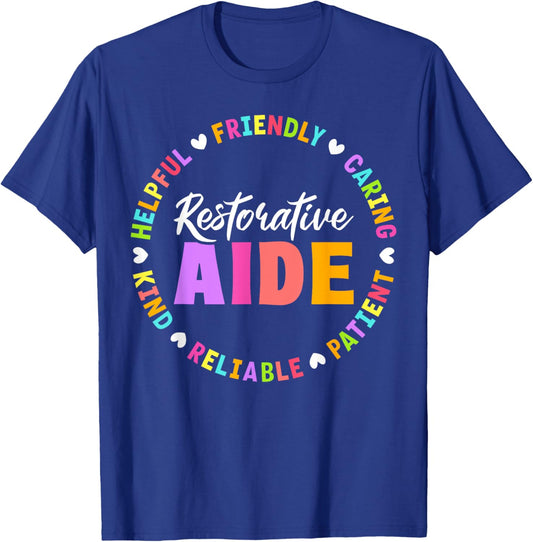 Restorative Aide Appreciation Heart T-Shirt - T-Shirt | Royal