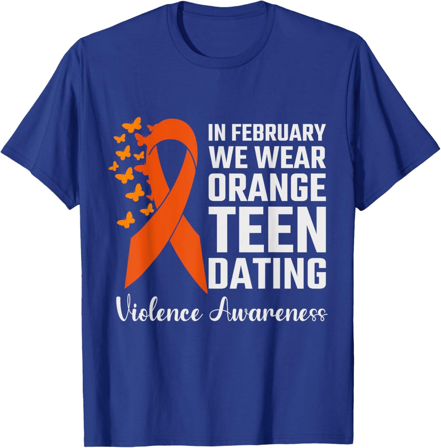 Teen Dating Violence Awareness Orange ribbon teen T-Shirt - T-Shirt | Royal