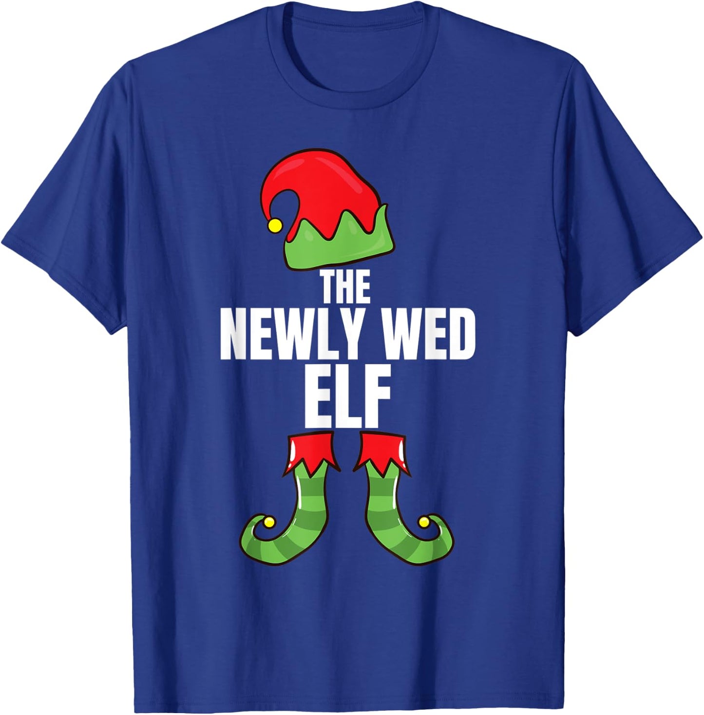The Newly Wed Elf Matching Family Christmas Group Pajama T-Shirt - T-Shirt | Royal