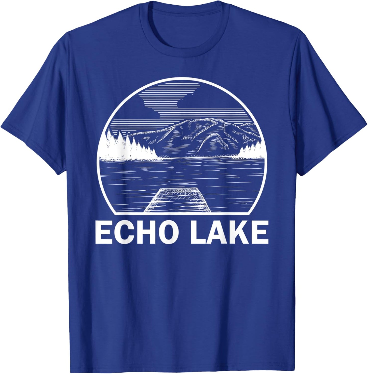 ECHO LAKE VERMONT Funny Fishing Camping Summer Gift T-Shirt - T-Shirt | Royal