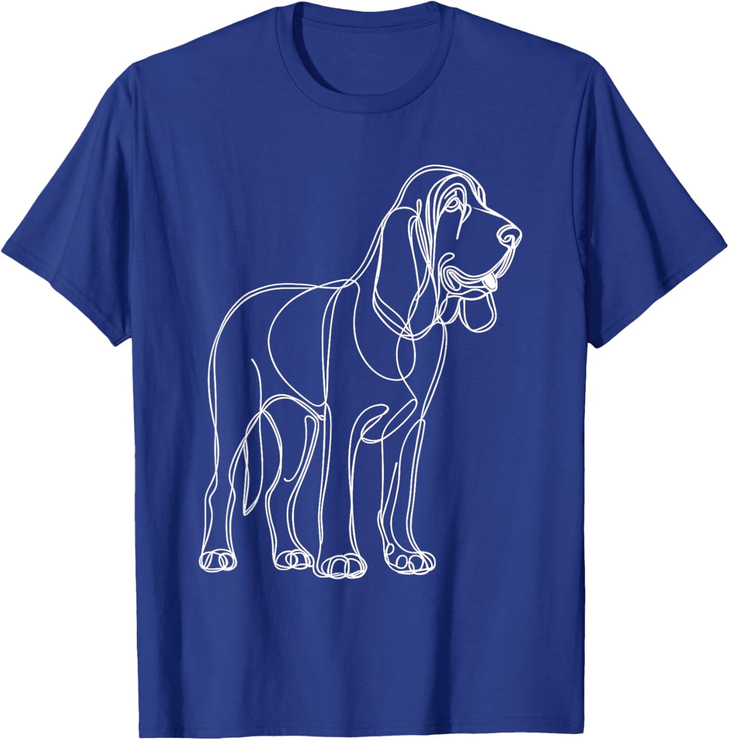Line Art Bloodhound Dog Bloodhounds St. Hubert Hound T-Shirt - T-Shirt | Royal