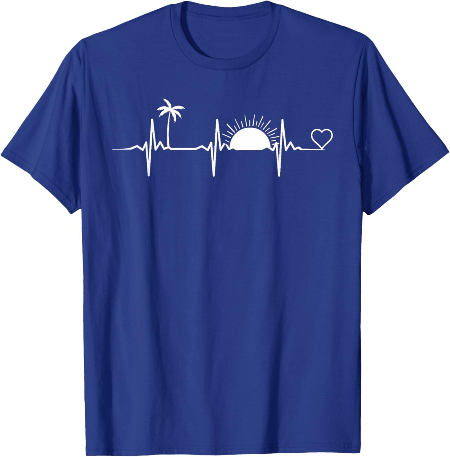 Life Is Really Good Beach Heartbeat Summer Beach Vacation T-Shirt - T-Shirt | Royal
