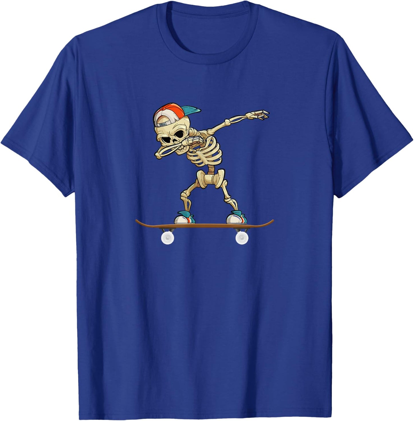 Dabbing Skeleton Skater T-Shirt - T-Shirt | Royal