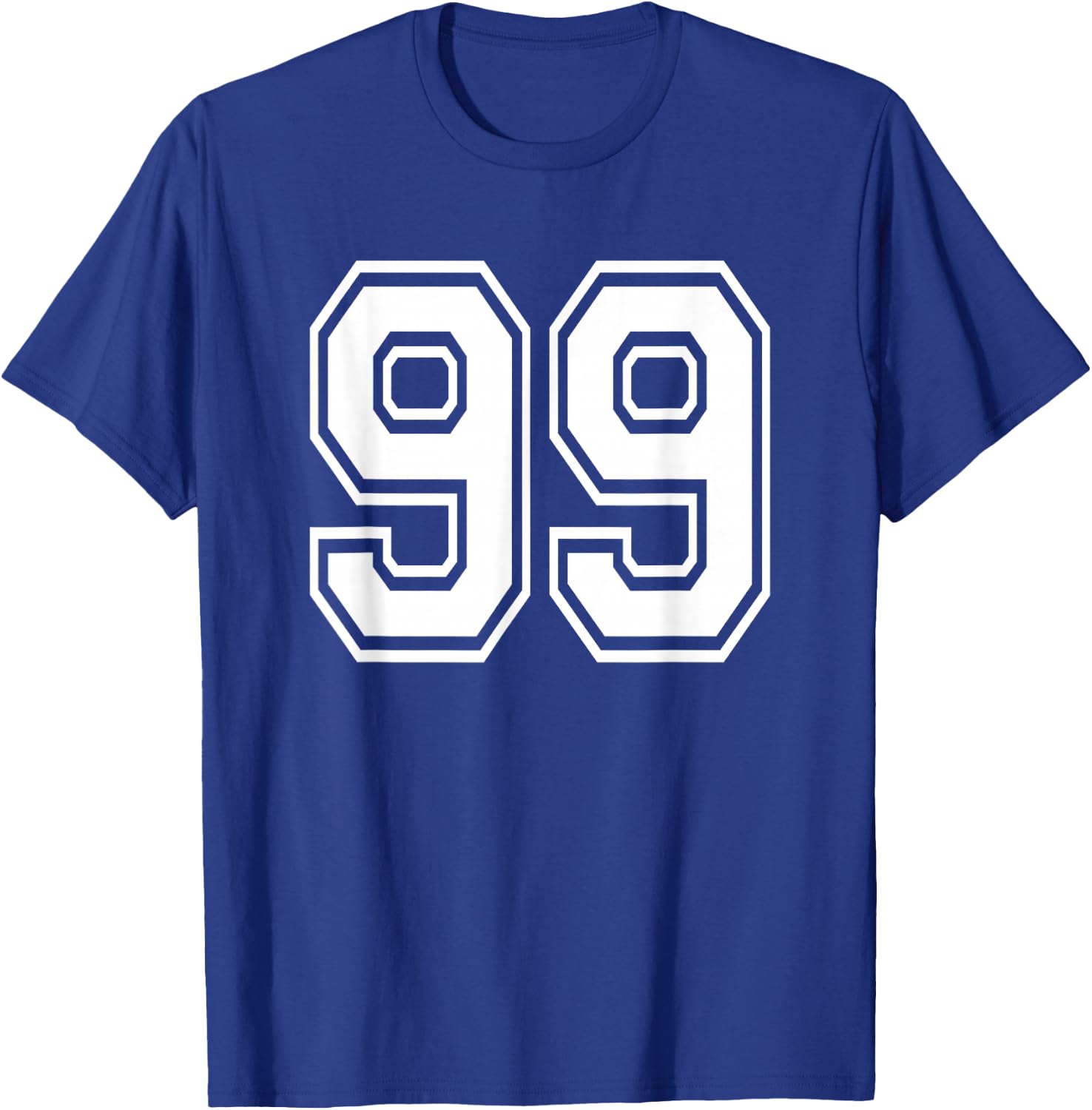 Number 99 99th Birthday Gift Player Team Numbered Jersey T-Shirt - T-Shirt | Royal