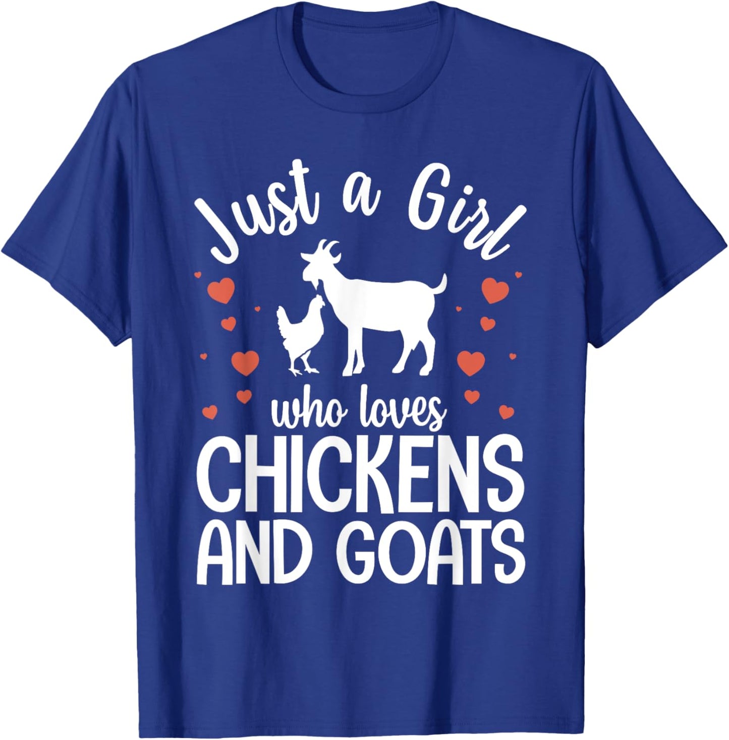 Cool Chicken Goat Design Girls Pygmy Goat Lover T-Shirt - T-Shirt | Royal